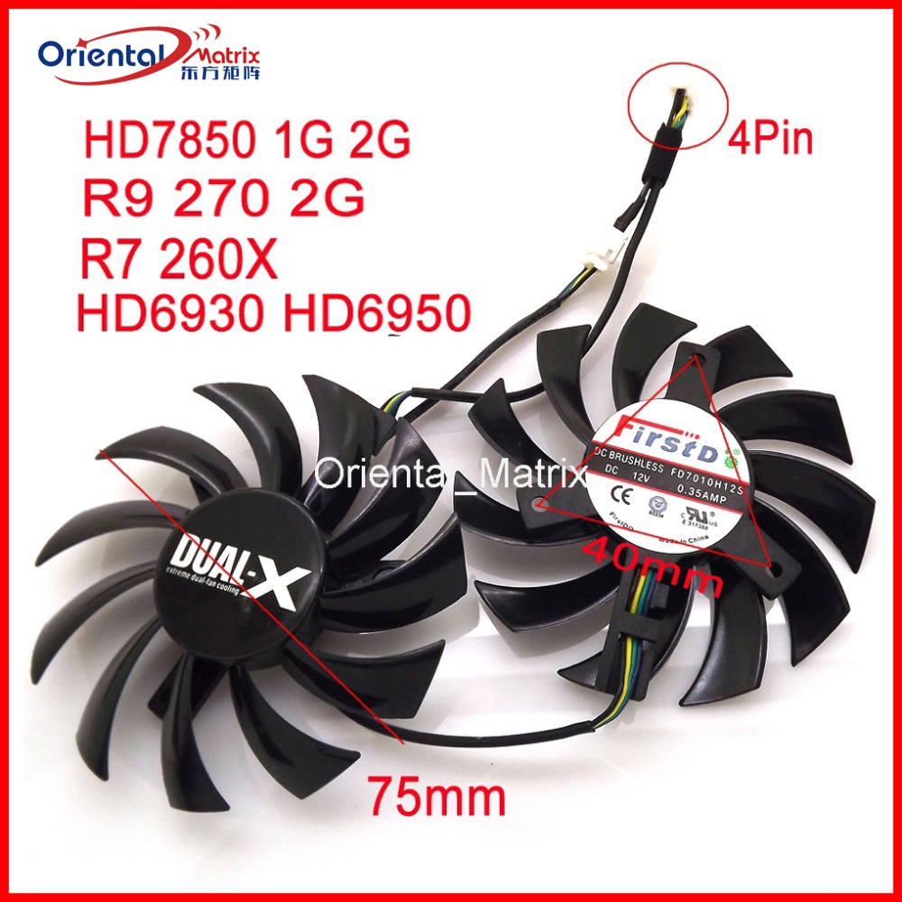 2pcs/lot FD7010H12S 75mm DC12V - đánh giá và giá Cpu Fan